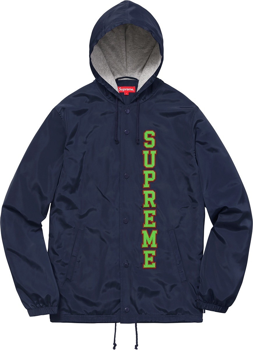 Vertical Logo Hooded Coaches Jacket view 5